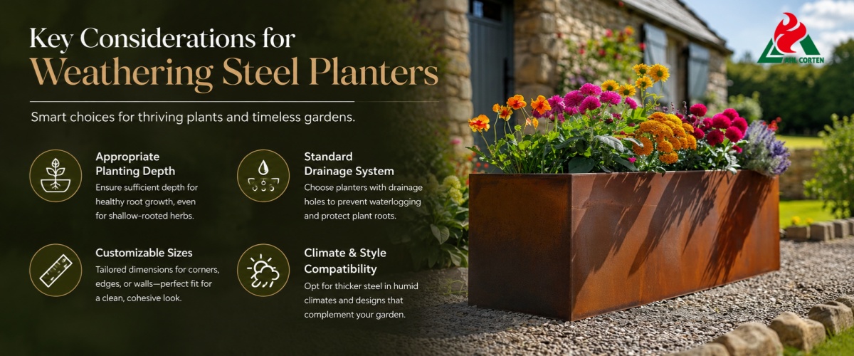 Weathering Steel Planters